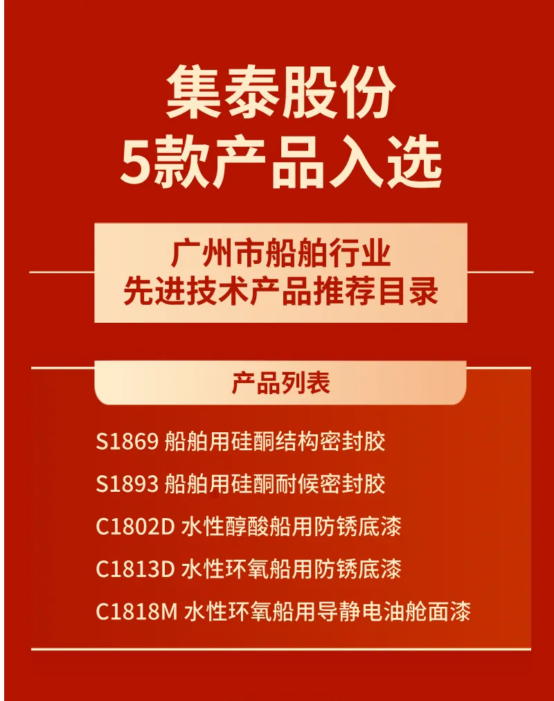 技術先進、質量可靠！集泰股份多款涂料產品獲重點推薦